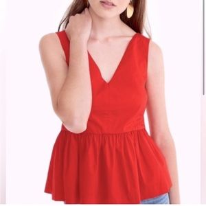 J.Crew Always Sleeveless Stretch Cotton Peplum Top